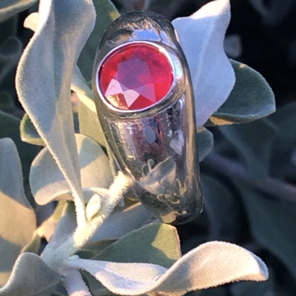 Natural Ruby Gold Gypsy Band Ring 18k 14k 10k - Picture 3 of 8